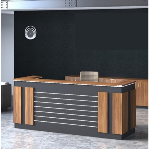 Office Reception Table And Desk Brown Color With Teak Wood Finish 929011049 