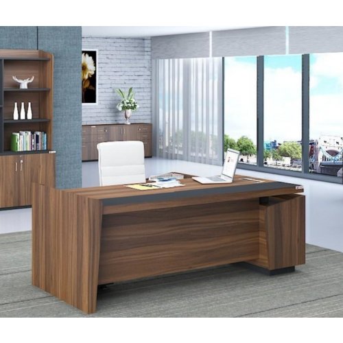 Wooden Office Table In Ferris Walnut And Ferris Grey 832033723 